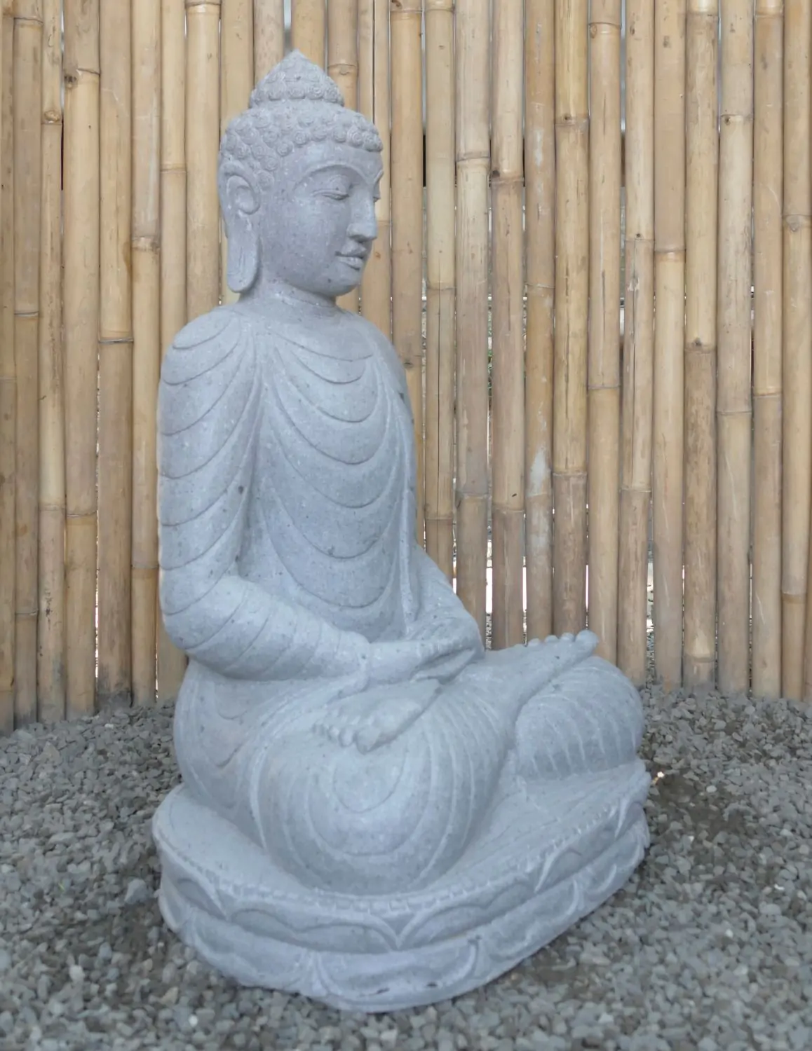  Product image 3 of the product “Seated Buddha made of Riverstone in Dhyana position - gesture of meditation, H. 85cm. ”